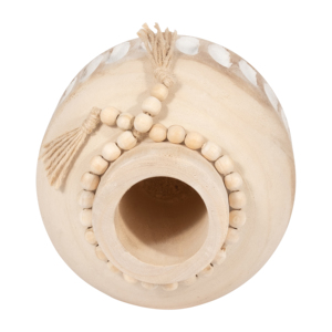 Vaso in legno di Paulownia con nappe decorate con perline, vaso decorativo per fiori, per soggiorno, camera da letto, ufficio, scrivania, decorazioni per la casa - Product Image 6