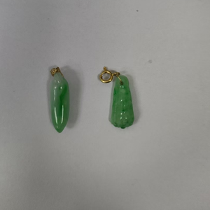 Модный кулон из натурального мьянманского жадеита зеленого цвета для комплекта украшений - Product Image 2