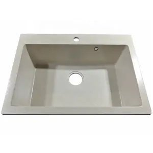 New Modern Design Size 720*470*220mm Rectangular Quartz Stone Kitchen Sink Single Bowl Granite Sink