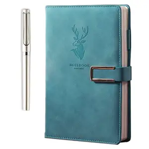 Conjunto de negocios de PU personalizado, diario y bolígrafo, regalo de lujo, cubierta de cuero, cuaderno ejecutivo