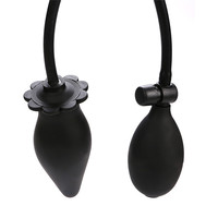 Plug anal gonflable en silicone avec base florale et pompe à air, masseur, jouets sexuels pour adultes hommes et femmes