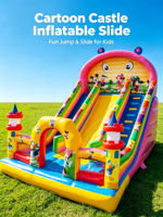 Castillo Inflable Comercial con Tobogán Temático de Mickey, Castillo Hinchable para Niños, Casa de Brinco de PVC de 0.55mm para Alquiler en Eventos y Fiestas