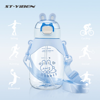Bouteille d'eau portable pour enfants, pour le sport et les voyages en plein air, avec paille anti-fuite, réutilisable, écologique, sans BPA, pour la rentrée scolaire et les excursions