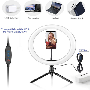 Lampe Annulaire LED RGB Dimmable de 6 8 10 12 Pouces avec Télécommande et Trépied pour Maquillage, Vidéo et Studio en Direct - Product Image 2