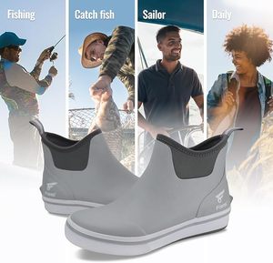 Bottes <span class=keywords><strong>de</strong></span> pont pour hommes cuissardes <span class=keywords><strong>de</strong></span> pêche en caoutchouc imperméables chaussures <span class=keywords><strong>de</strong></span> cheville courtes pour la navigation <span class=keywords><strong>de</strong></span> plaisance activités <span class=keywords><strong>de</strong></span> plein air taille 7-14 conception antidérapante - Product Image 5