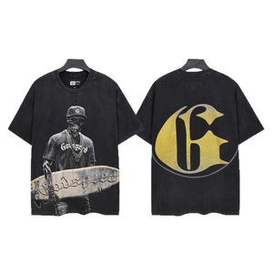 T-shirt imprimé style américain transfrontalier SMLXL en pur coton respirant et anti-humidité pour jeunes - Product Image 5