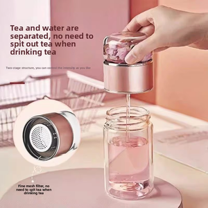 Copo Térmico de Chá de 500ml em Vidro Borossilicato Resistente ao Calor com Infusor de Chá Livre de BPA - Product Image 1