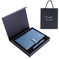 Juego de Cuaderno de Cuero A5 de Hojas Sueltas, 100 Hojas, con Bolígrafo, Caja de Regalo, Impresión de Logotipo Personalizado para Suministros de Oficina, Reuniones, Negocios