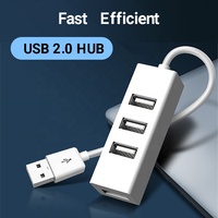 2026 Baru Mini 4-Port USB2.0 Hub USB Spliter Hub Adapter Kecepatan Tinggi Hub USB 2.0 Splitter Converter untuk PC Aksesori Komputer