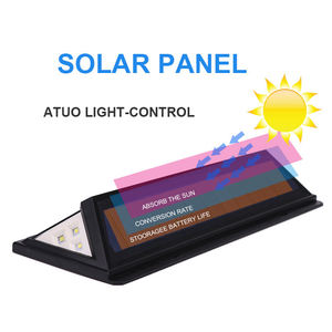 54 LEDウォールソーラーライト自動壁掛けランパラスソラーレスPirモーションセンサーソーラーガーデンライト屋外 - Product Image 2