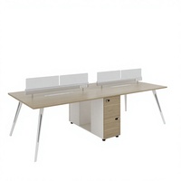Ensemble de chaises de bureau en bois modernes et efficaces pour la collaboration, avec écran insonorisant et fonction extensible, garantie de 5 ans