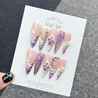 Ensemble d'accessoires de beauté pour salon de 10 pièces, fabriqué à la main, de haute qualité, en PMMA souple, modèle français, ongles longs sculptés en forme d'amande, faux ongles en forme de stiletto