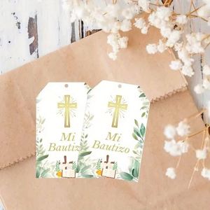 Etiquetas Colgantes de Papel Personalizadas con Diseño de Cruz Bíblica, Impresas en Serigrafía, Decoraciones para Fiestas de Navidad y Cumpleaños, Tarjetas de Regalo - Product Image 4