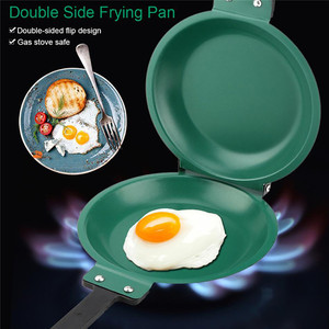 Poêle à frire double face Poêle à frire verte antiadhésive avec revêtement en céramique Crêpière pour la cuisine domestique Ustensiles de cuisine - Product Image 2