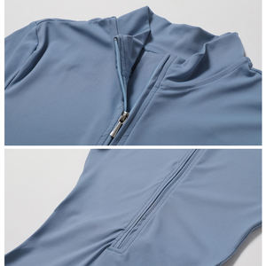 SHINBENE <span class=keywords><strong>Combinaison</strong></span> d'Été à Manches Courtes Zippée pour <span class=keywords><strong>Femme</strong></span>, Short de Danse, Combishort de Yoga, Tenue de Sport Sexy pour la Course - Product Image 5