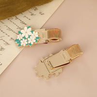 Clip de stylo en alliage de zinc émaillé motif fleur de printemps, mignon, pour carnet, accessoire de papeterie métallique Kawaii pour étudiant