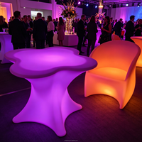 Dropshipping : Mobilier d'extérieur en plastique pour salon de chicha, incluant chaises LED et ensembles table et chaises de bar lumineux LED RGB, pour événements