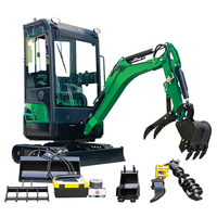 Mini-pelles avec bras pivotant 1,6 tonne 1,8 tonne 2 tonnes, cabine de pelle conforme aux normes EPA EURO 5, prix super réduits