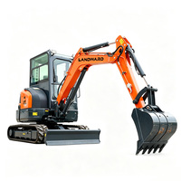 Mini-excavatrice agricole approuvée ISO EPA, excavatrice compacte à chenilles hydrauliques à couple élevé, excavatrice de 3,5 tonnes avec moteur Kubota