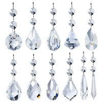Pendentifs en cristal transparents polis à la machine entièrement automatiques, en gros, en stock, directement de l'usine, pour éclairage