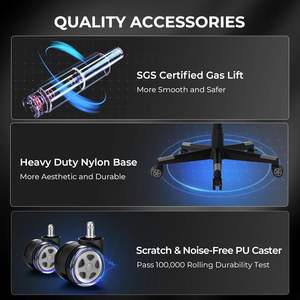 AJUNION-Chaise de Gaming Ergonomique avec Repose-Pieds, Appui-Tête Réglable, Support Lombaire, 90-155 ° - Product Image 6