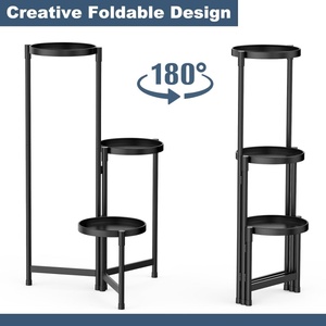 Pianta in metallo <span class=keywords><strong>da</strong></span> studio a 3 livelli con supporto per vaso di fiori ad angolo interno ed esterno per soggiorno patio giardino con <span class=keywords><strong>balcone</strong></span> - Product Image 3