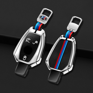 Étui à clés en alliage de zinc antichoc et durable, design à rayures de course pour <span class=keywords><strong>Mercedes</strong></span>-Benz GT R/180, <span class=keywords><strong>porte</strong></span>-clés auto (3 boutons) - Product Image 2