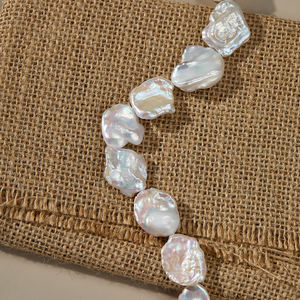 5a חם מכירה בצבע לבן טבעי מים מים מתוקים פנינה 16-20 מ "מ אש אש גדול בררוק פנינים גדילי תכשיטים - Product Image 2