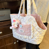 Personnalisable Léger Motif Floral Doux Transport Voyage Pet Fourre-Tout Confortable Chien Sac À Bandoulière Sac À Main Chat Sac De Transport