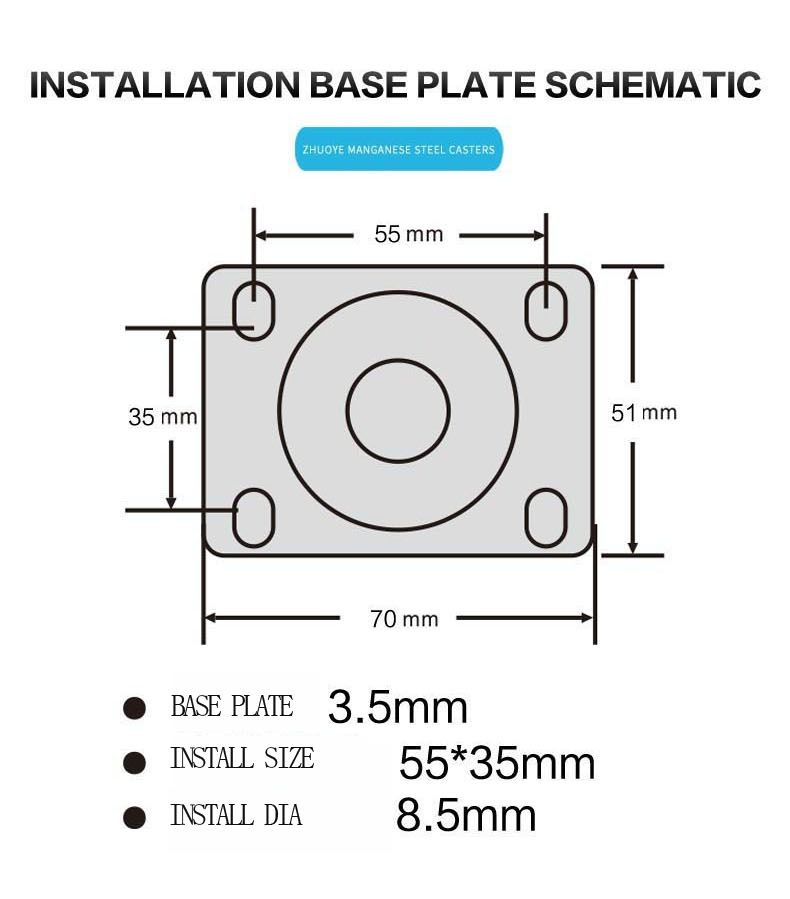 2 Inch Caster Wheel Swivel Caster Wheels Rubber Furniture Casters Small Wheel