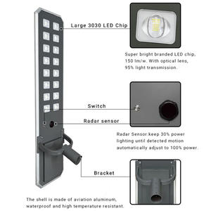 Pabrik Kustom 1000w 400w 800w aluminium <span class=keywords><strong>IP65</strong></span> tahan air luar ruangan terintegrasi surya lampu jalan semua dalam satu Led surya lampu jalan - Product Image 5