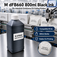 Encre noire de haute qualité 800 ml M FB660 compatible avec l'imprimante de codage à jet d'encre continu CIJ industrielle