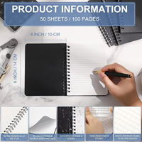 Individuelles Logo Mini Spiralnotizbuch PP Frosted Cover Wasserfest A4 A5 A6 Größen Büro Spiralblock mit PVC-Leder