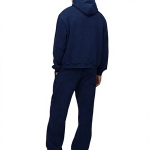 2026 WholesaleOEM Custom Logo Unisex Heavyweight 100% Cotton Hooded Tracksuit Loose Fit Jogger <b>Sets</b> Manufacturer - Product Image 2
