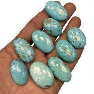 Natural Turquoise Oval Cabochon Blue Gemstone for Jewelry Making Wholesale - Product Image 1