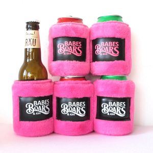 RYO High Quality Plush Made Neoprene Insulated Thermal Waterproof Shockproof Portable 12oz 330ml Can Cooler Furry Beer <b>Bottle</b> - Product Image 2