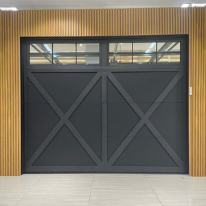 LEDOW 북미 딜러를위한 일반 유리 패널과 블랙 알루미늄 프레임이있는 현대 방풍 자동 차고 문 - Product Image 4