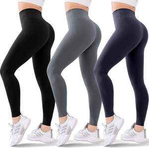 Ensembles de vêtements de sport taille haute à la mode pour femmes | Gym Fitness Yoga Leggings Poches latérales Tissu tricoté respirant Vêtements de sport serrés - Product Image 2