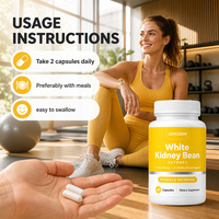 Capsules d'extrait de haricot blanc OEM/ODM, 60 unités, pour adultes, bloqueur de glucides, gestion du poids, soutien du métabolisme