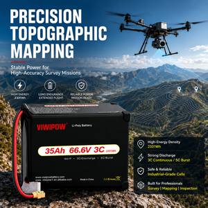 Batterie de drone haute densité VIWIPOW 18S 3C, cellule semi-solide pour drone UAV à grande charge utile, 35 Ah, pour drones de cartographie et de relevé - Product Image 1
