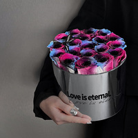 Cadeau de fête des mères en gros rose éternelle véritable fleur décorative éternelle immortelle stabilisée roses conservées pour toujours dans une boîte