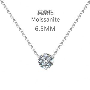 Dylam Finest Top Jewelry 925 Silver 6.5mm Solitaire VVS1 <b>D</b> Color Moissanite Stone Pendant Link Chain Jewelry <b>Necklace</b> for Gift - Product Image 4