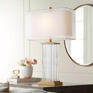 Modern Simple Living Room Desk Lamp E26 LED with Brass Fabric Drum <b>Shade</b> Eco-Friendly Home Hotel Indoor Decor <b>Lighting</b> Fixture - Product Image 6