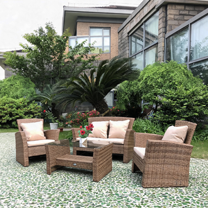 Professional Manufacturer: Commercial Grade <b>Rattan</b> <b>Outdoor</b> Furniture Set with Tempered Glass Table for Hotel & Resort - OEM/ODM - Product Image 1