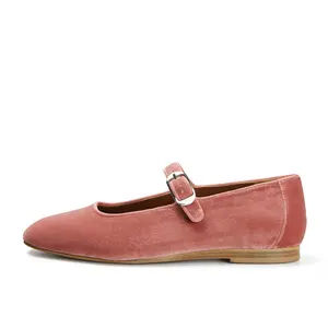 Alltägliche Kissen Bar Strap Schuhe Rot Rosa Frauen Ballerinas Größe 11