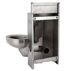 Ensemble WC et lavabo monobloc moderne occidental <span class=keywords><strong>pour</strong></span> prison, avec siphon en P, cuvette de <span class=keywords><strong>toilette</strong></span> et <span class=keywords><strong>robinet</strong></span> en acier inoxydable - Product Image 3