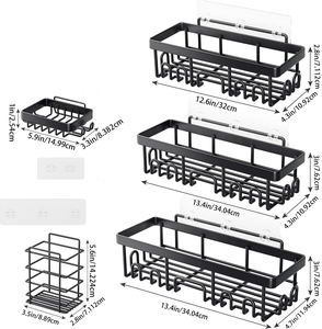 Portaoggetti Adesivo per Doccia, Set da 6, Senza Foratura, per Bagno e Arredamento Casa - Product Image 2