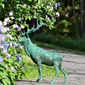 定制真人大小户外装饰金属青铜动物、鹿雕像 - Product Image 1