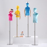 Magasin de vêtements pour enfants, en tissu velours, demi-corps, Mannequin Torso avec main en bois, pour garçons et filles, 2019