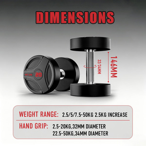 Mancuernas Redondas de Acero Sólido Recubiertas de Goma de 2.5-50 kg para Gimnasio Comercial, Venta al Por Mayor - Product Image 5
